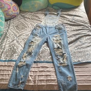 Jean material overalls